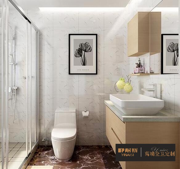 小巧的吊柜，滿(mǎn)足衛(wèi)生間日常收納;設(shè)置隔板，方便洗漱用品擺放。